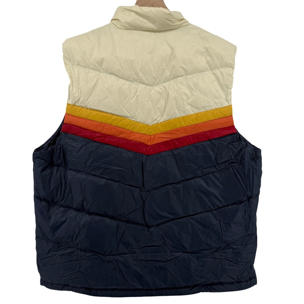Marine Layer Archive Boreal Puffer Vest‎ Navy Sunset Colorblock Men XXL NWT - Picture 3 of 8
